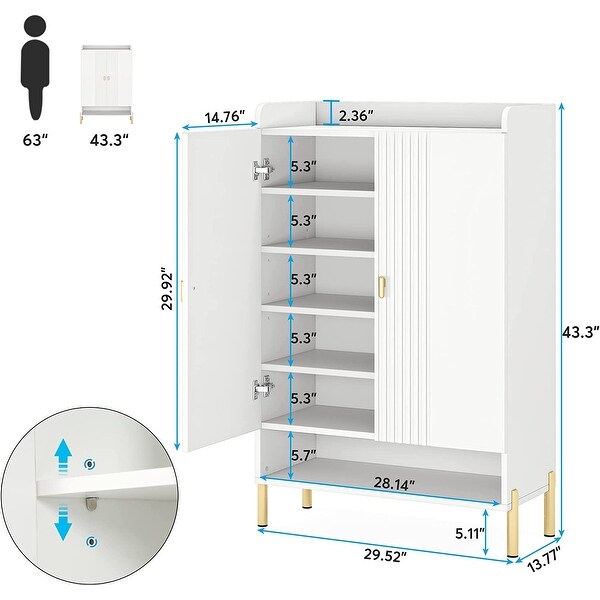 Slim 6-Tier Shoe Cabinet Storage for Entryway