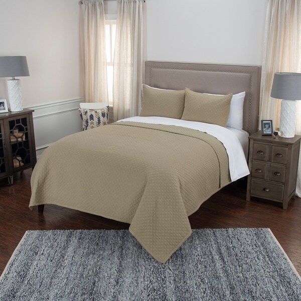 Donny Osmond Taupe Sham with Textured Diamond Weaving