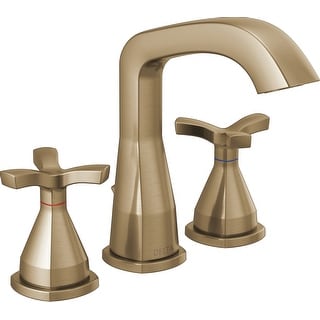 Delta Stryke 1.2 GPM Widespread Bathroom Faucet with Pop-Up Drain
