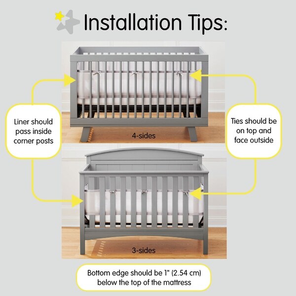 BreathableBaby Breathable Mesh Liner for Cribs, 4-Sides, Classic 3mm