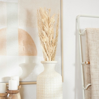 Cream Dried Plant Handmade Tall Floral Bouquet Palm Leaf Natural Foliage with Branches - Cream/Chocolate