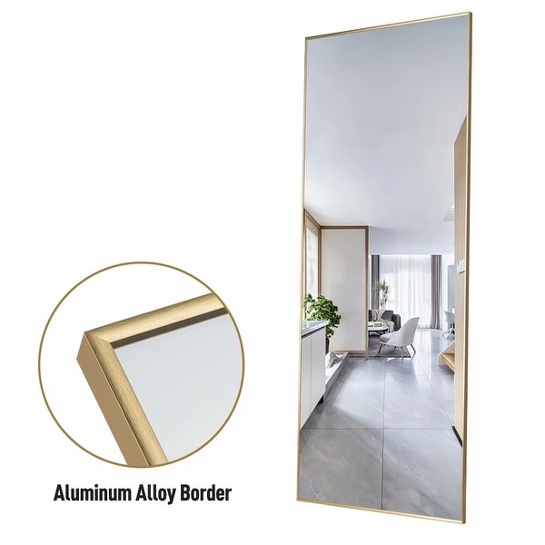 Modern Aluminum Alloy Slim Framed Full-length Floor Mirror