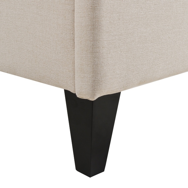 Coverley Fabric Upholstered Tufted Wingback Shelter Platform Bed