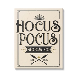 Stupell Vintage Hocus Pocus Broom Sign Canvas Wall Art, Design by Angela Nickeas