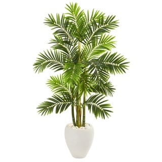 63" Areca Palm Artificial Tree in White Planter
