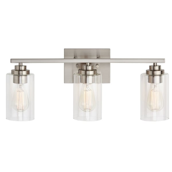 KAWOTI 3 Light Bathroom Vanity Light with Clear Glass Shade