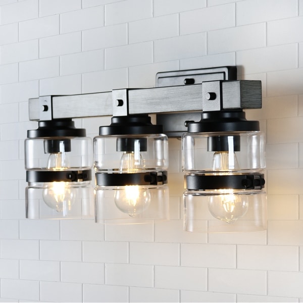 ExBrite 4-light Bathroom Dimmable Gold Vanity Lights Modern Wall Sconce Lighting with Round Rippled Glass