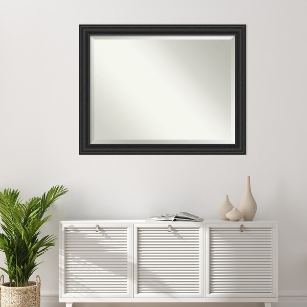 Beveled Bathroom Wall Mirror - Shipwreck Black Frame