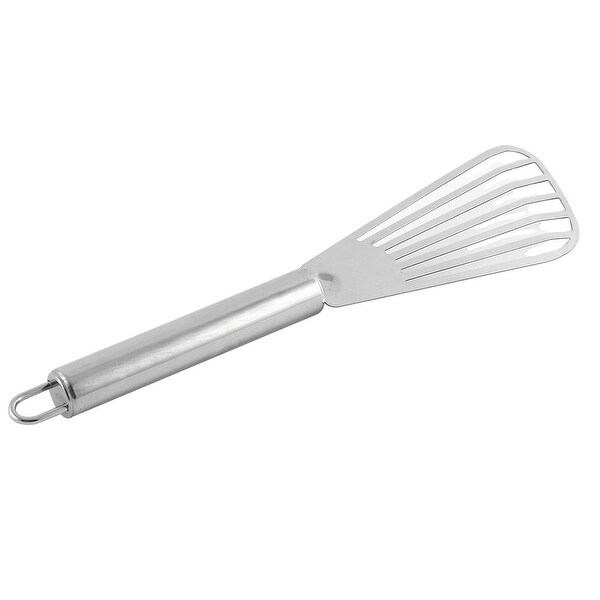 Stainless Steel Slotted Home Kitchen Spatula Barbecue Turner Shovel Silver Tone