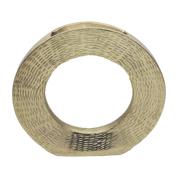 Sagebrook Home Metal, 14"H, Round Open Cut Out Vase, Gold, Round, Aluminum, Contemporary, 15"H, Etched