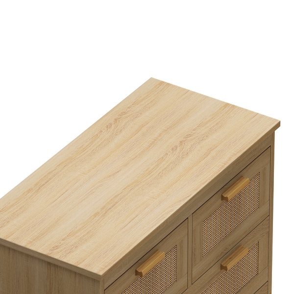 Natural 4 Drawers Rattan Cabinet