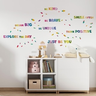 Colourful Inspiring Quote Kids Wall Stickers Nursery Decals DIY Art - Multi
