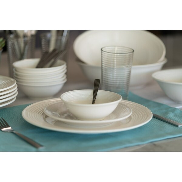 62-Piece Stoneware Dinnerware Set, Service for 6