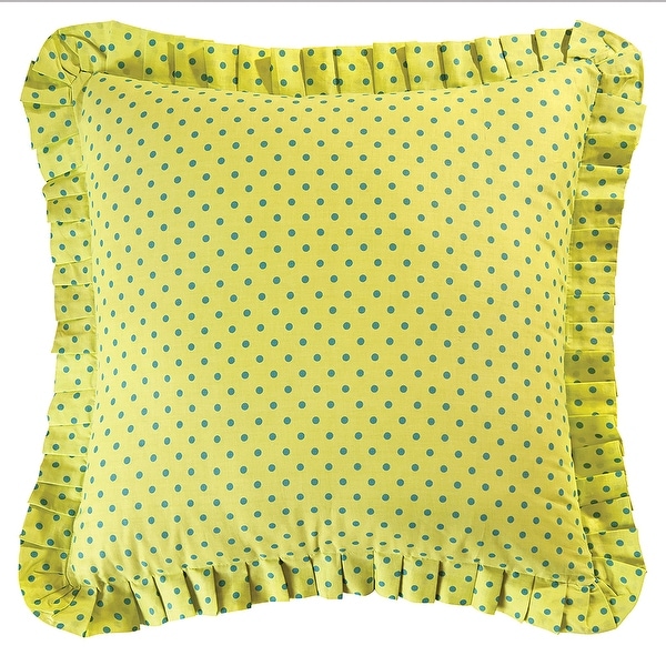 Blue Dots on Green Euro Sham