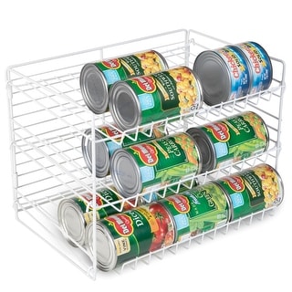 Smart Design 3-Tier Adjustable Can Organizer - White