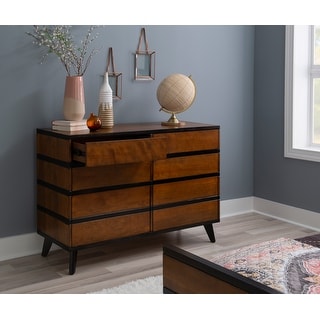 Mid Century Six Drawer Two-Toned Dresser Chest