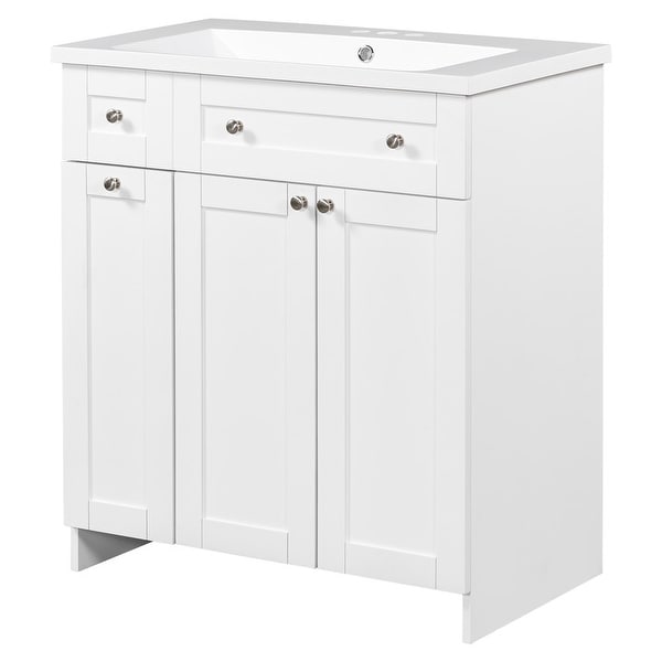 30" Bathroom Vanity with Single Sink, Bathroom Cabinet Set with Sink Combo, Wood Storage Bathroom Vanities with Undermount Sink