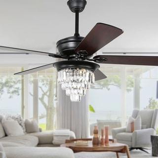 Belladepot 52" Crystal Reversible Ceiling Fan with Light Kit and Remote Control