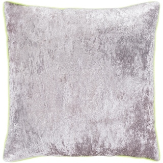 Artistic Weavers Selena Yellow & Grey Crushed Velvet Throw Pillow Cover (18" x 18")