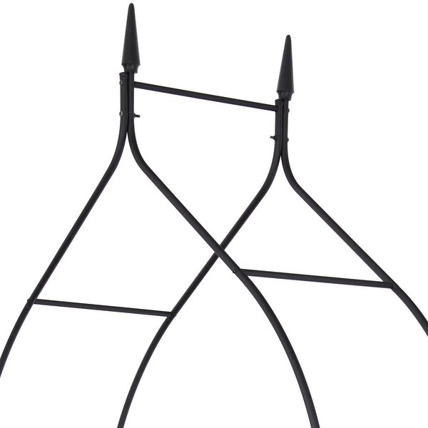 Costway 8'4'' High x 4'7'' Wide Steel Garden Arch Rose Arbor Climbing