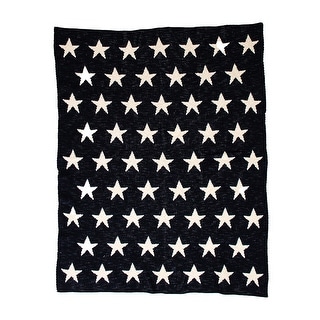 Starry Starry Night Navy Blue Knitted 32" X 40" Baby Blanket - 32 x 40 - 32 x 40