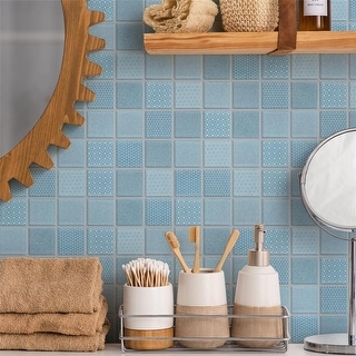 Merola Tile Celadon Aqua 1.63" x 1.63" Porcelain Mosaic Tile