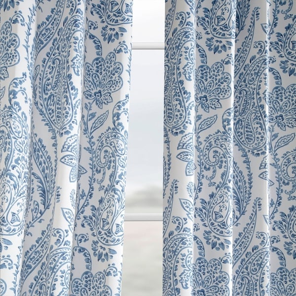 Porch & Den Linette Paisley Grommet Room Darkening Curtain Panel Pair (2 Panels)