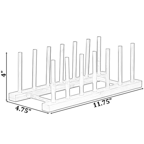 Set of 2 Bamboo Wooden Dish Drainer Rack, Plate Rack, And Drying Drainer