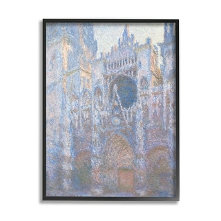 Stupell Rouen Cathedral West Facade Classic Claude Monet Painting Framed Wall Art, Design by one1000paintings