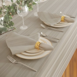 Elrene Denley Stripe Damask Fabric Set of 4 Napkins - 17" w x 17" l