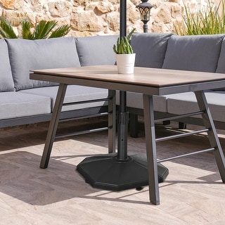 Outsunny 48lbs Patio Umbrella Base, Heavy Duty Concrete Outdoor Umbrella Stand Holder, Black