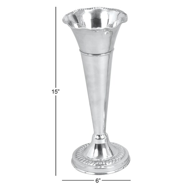 The Novogratz Silver Aluminum Flute Shaped Vase