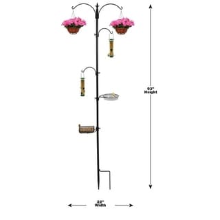 Sorbus Bird Feeding Bath Station, Metal Deck Pole for Bird Feeders