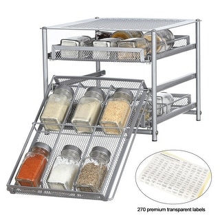 Metal Spice Rack 3 Tier 18-Bottle Spice Drawer Organizer