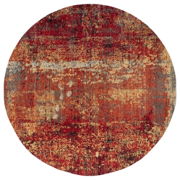 Porch & Den Pomeroy Red/Gold Abstract Indoor/Outdoor Area Rug