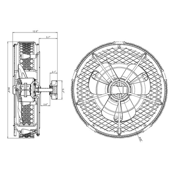 27" Matte Black 3-Blade Crystal Low Profile Ceiling Fan with Remote