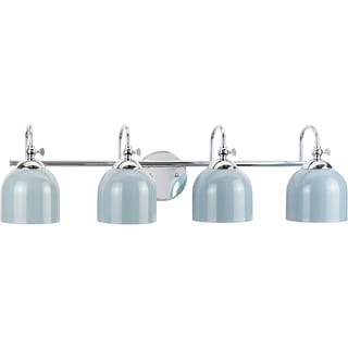 Dalton Collection Four-Light Chrome Metal Shade Bath Vanity Light - 33 in x 7.37 in x 9 in