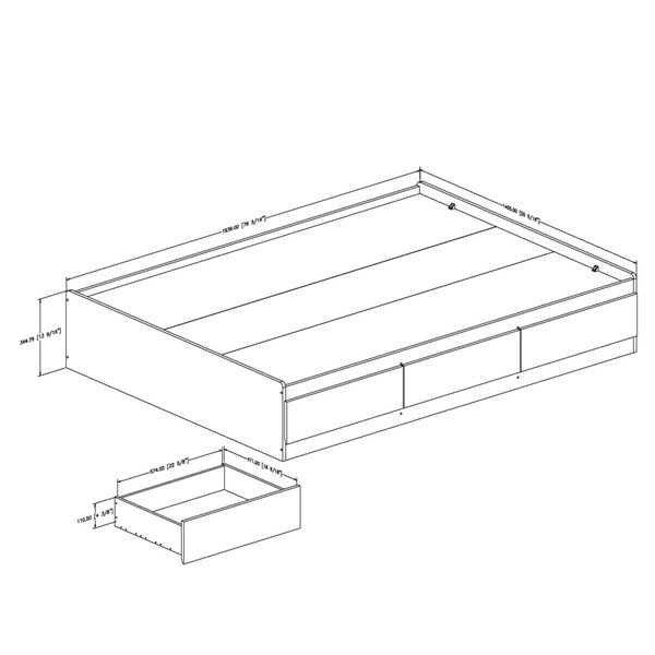 South Shore Lounge Full Mates Bed