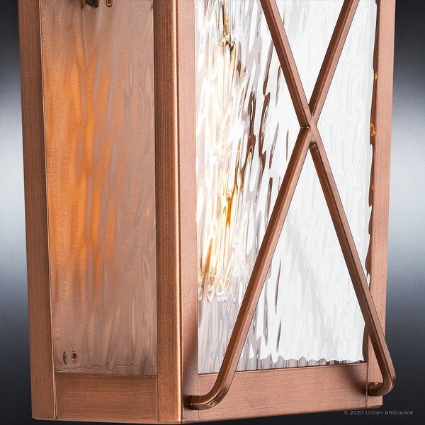Luxury Vintage Outdoor Wall Sconce, 17.875"H x 8"W, with Transitional Style, Antique Copper, BWP1410 by Urban Ambiance - 17.88