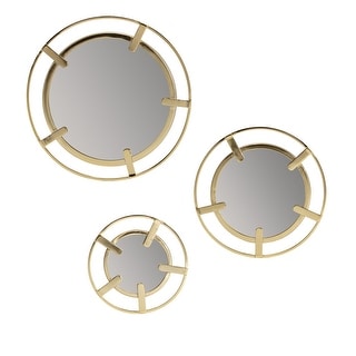 Theron Gold Prong Set of 3 Wall Mirror - 15in x 15in