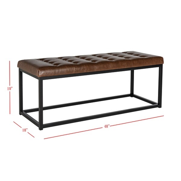 SAFAVIEH Reynolds Brown/ Black Bench - 48" x 18" x 19.5"