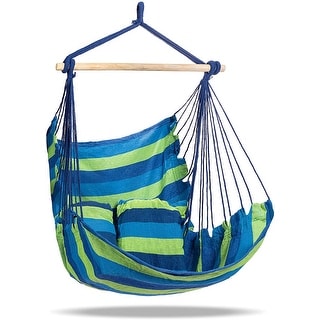 Sorbus Blue Hanging Rope Hammock Chair