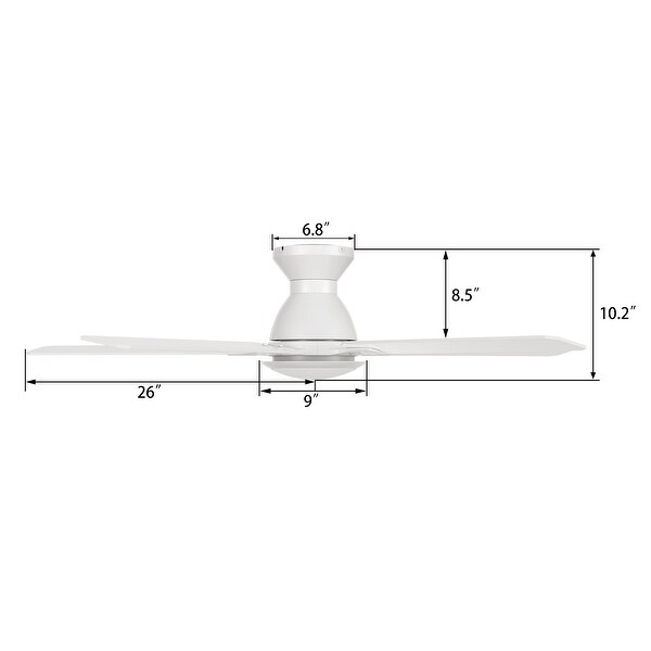 Livingston 52-inch Indoor Ceiling Fan with Remote,Dimmable LED Light Kit & Reversible DC motors. - N/A