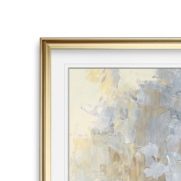 Soft Sentinel I -Custom Framed Print - blue, white, grey, yellow, green, silver, gold