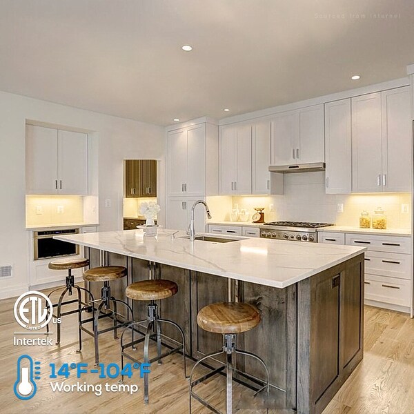 LED Under Cabinet Task Lighting, 8W, 16 Inch, 3000K Warm White - 4PACK