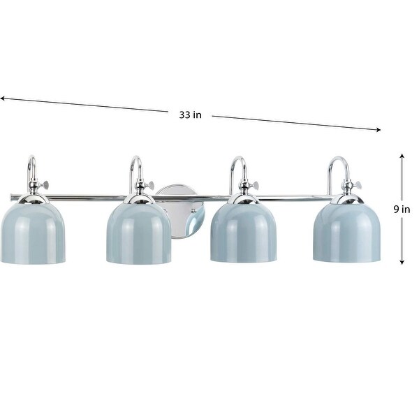 Dalton Collection Four-Light Chrome Metal Shade Bath Vanity Light - 33 in x 7.37 in x 9 in