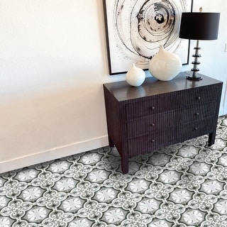 Oviedo 8x8 Ceramic Floor & Wall Tile, Greys and White