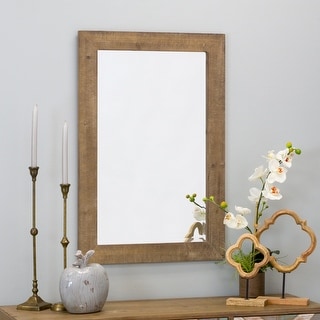 Morris Rectangular Nutmeg Brown Wall Mirror (36 x 24) - 36"h x 24"w x 1"d