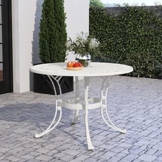Homestyles Sanibel White Aluminum Outdoor Dining Table - 42" x 42" x 29"