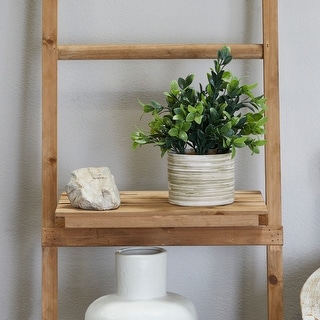 The Novogratz Green Faux Foliage Eucalyptus Artificial Plant with Patterned Porcelain Pot - 9.05 x 9.45 x 11.30